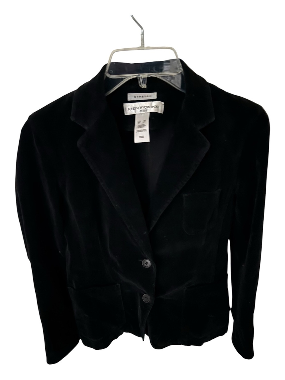 Jones New York Black Velvet Blazer Jacket